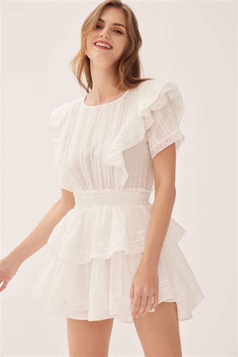 gucci white ruffle trimmed cotton gown look alike dress